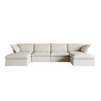 Fairford 6-Piece Upholstered Modern Corduroy Fabric Sectional Sofa With Ottoman by Mercer41