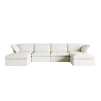 Fairford 6-Piece Upholstered Modern Corduroy Fabric Sectional Sofa With Ottoman by Mercer41