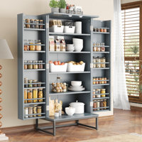 51” Kitchen Pantry Cabinets With Adjustable Shelves For Home Office Use by Mercer41
