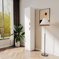 Brookhill Solid Wood+MDF Accent Cabinet,Freestanding Cabinet with Inadjustable Shelves and two Doors,Pantry Cabinet
