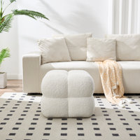 Robertas 20.9" Tufted Square Footstool Ottoman by Latitude Run
