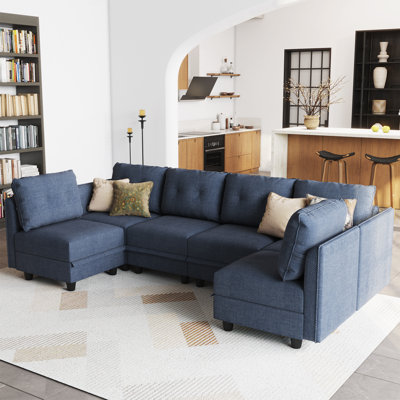 Zendajas 6 - Piece Modular U-Shape Sectional Sofa with Storage