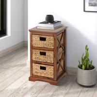 Backman Solid Wood 3 - Drawer End Table by Beachcrest Home