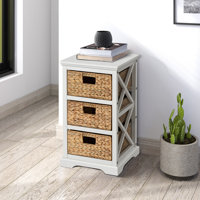 Backman Solid Wood 3 - Drawer End Table by Beachcrest Home