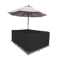 High Density Multipurpose Waterproof Outdoor Rectangle Dining Table &Chair Set Cover w Umbrella Hole by Arlmont & Co.