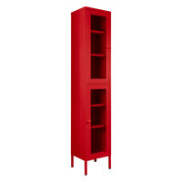 Avish 71-Inch Two Clear Door Metal Cabinet