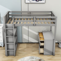 Haseenah 4 Drawer Loft Bed with Shelves by Harriet Bee by Harriet Bee