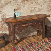 Horn and Feather Carved Console - Brown by Bungalow Rose