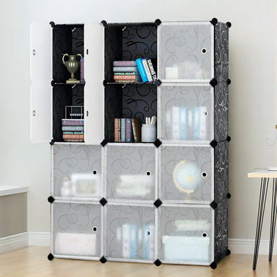 Samara Cube Closet Storage Organizer, 14" x 14" Portable Clothes Storage Shelves (3x4 Cube) by Rebrilliant