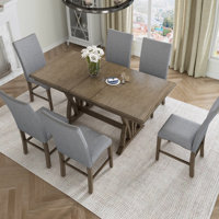 Fallbrook 7 Piece Dining Room Set Extendable Dining Set Dinning Table Set For 6 by Red Barrel Studio
