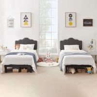 Upholstered Adjustable Headboard Twin Size Bed by Gemma Violet