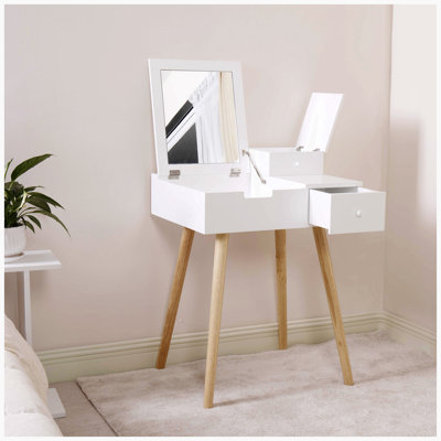 Hermanson vanity set with stool and mirror george oliver discount