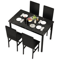 5 - Piece Faux Marble Breakfast Nook Dining Set by Latitude Run