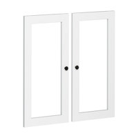 Bryanty 100% Solid Wood Modular Pantry Cabinet Clear Glass Double Door Kit by Hokku Designs