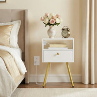 Daulton Nightstand with  Built-In Outlets by Willa Arlo Interiors