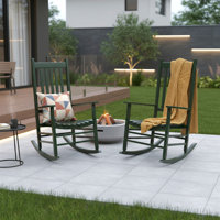 Outdoor Emjay Solid Wood Rocking Chair (Set of 2) by Red Barrel Studio