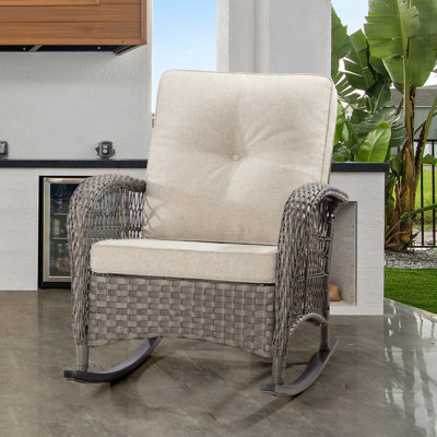 Fremantle Wicker Outdoor Rocking Chair by Bay Isle Home