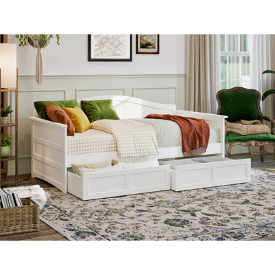 Anakaren Solid Wood Twin Daybed with Storage Drawers by Lark Manor