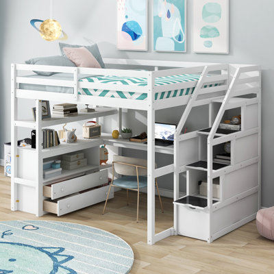 Haneesh House Bed With Blackboard And Drawers, Classic Style, Creative Storage by Harriet Bee