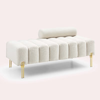Makari 53.2" Wide Sherpa Fabric Rectangle Standard  Ottoman by Mercer41
