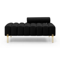 Makari 53.2" Wide Sherpa Fabric Rectangle Standard Ottoman by Mercer41