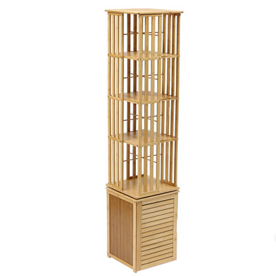 360° Revolving Bookcase, Corner Freestanding Storage Shelf
