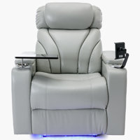 Leaon Vegan Leather Power Reclining Home Theater Seat with Cup Holder by Ebern Designs