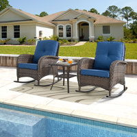 Tonry Wicker Rattan Outdoor Rocking Chair Set by Winston Porter