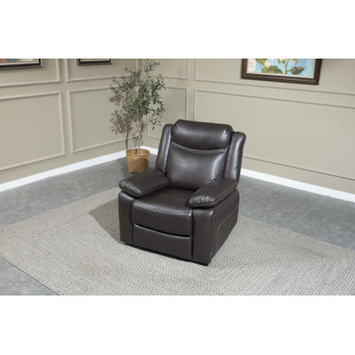 Modern PU Leather Upholstered Motion Recliner with Pillow Top Armrest, Back Cushions