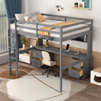 Briona Kids Full Loft Bed With Desk by Harriet Bee