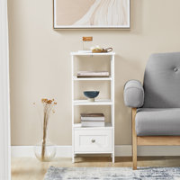 White Nightstand Bedside Table with 3-Tier, 29"H X 12"W by Ebern Designs