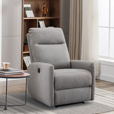 35.1" Wide Modern Upholstered Dual Power Recliner with USB Port