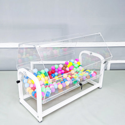 Anka 30 x 18.5 x 20.5 Inches Metal Acrylic Raffle Spinner Drum Raffle Ticket Box for Lottery Games
