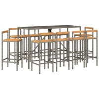 Darrica Wicker Bar Set with Stools by Latitude Run