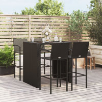 Doeden Wicker Bar Set with Stools by Latitude Run