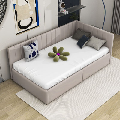 Roya Twin Size Upholstered Daybed with 2 Storage Drawers by Latitude Run