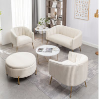 Mariantonietta 4 Piece Velvet Living Room Set