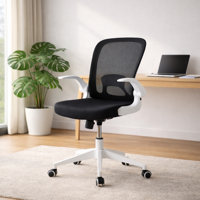 Foldable Mid-Back Mesh Ergonomic Office Chair with Adjustable Arms Space Saving by Inbox Zero