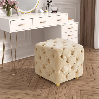 Mana Velvet Accent Stool, Entrance Shoe Bench