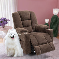 Chemika 34.25"W Chenille Power Liftable Heated Recliner, Remote, USB Port by Red Barrel Studio