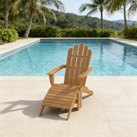 Argie Teak Outdoor Adirondack Chair With Ottoman by Dovecove