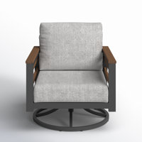 Townsend Metal Outdoor Swivel Rocking Chair with Sunbrella Cushion by Birch Lane