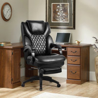 Kinsky High Back Big and Tall 400lbs Bonded Leather Office Executive Chair with Footrest by Wildon Home