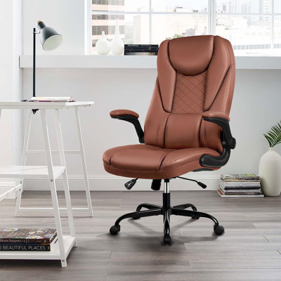 Ergonomic Faux Leather Home Office Chair by Red Barrel Studio
