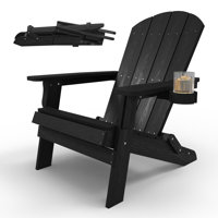 Kaya Plastic/Resin Oversized Foldable Adirondack Chair With Cup-holder by Dovecove