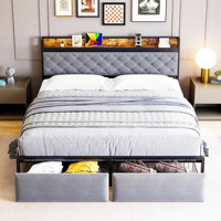 Danitra Tufted Storage Platform Bed by 17 Stories