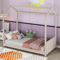 Searsboro  Velvet House Bed Wood Bed by Harper Orchard