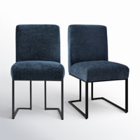 Bende Modern Fabric Upholstered Side Chairs with Metal Sled Base by Wade Logan