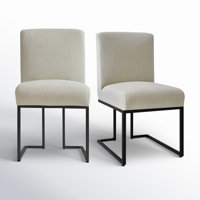 Bende Modern Fabric Upholstered Side Chairs with Metal Sled Base by Wade Logan
