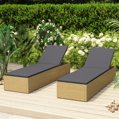 Nidhin 78" Long Reclining Single Chaise with Cushions by Ebern Designs